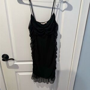Heart Hips Black Mesh Detail Dress
